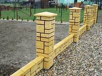 кирпичные столбики для забора, забор с кирпичными столбами, блоки для столбов забора, элит стоун заборные столбы, кирпичный забор