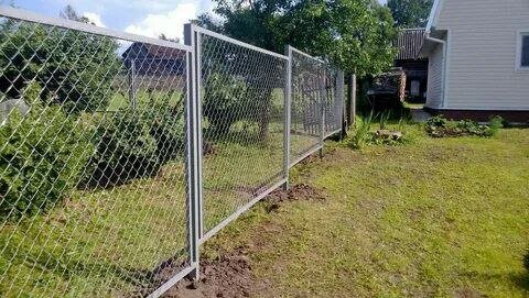забор из рабицы, ограждения из сетки рабицы секция 3300 2100, забор из сетки рабицы, сетка рабица 7024, сетка рабица забор