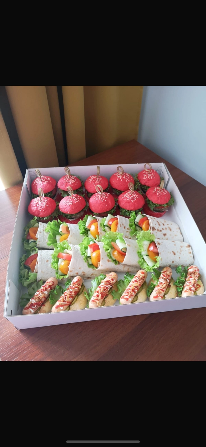 закуска для фуршета, коробки для фуршета, закуска, мини закуски, фуршетные наборы