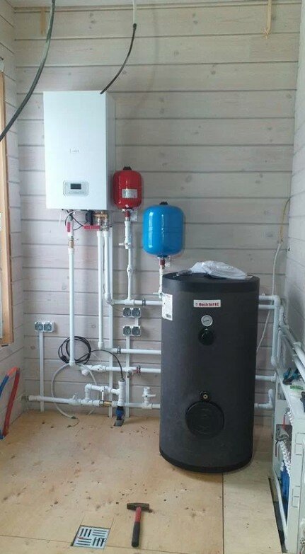 котельная в доме, обвязка газового котла с бойлером косвенного нагрева, обвязка бойлера бакси 200, термореле для бойлера косвенного нагрева, бойлер косвенного нагрева для газового котла
