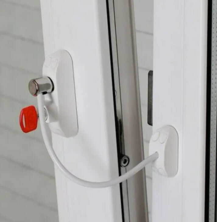 оконный замок baby safe lock, замок оконный penkid, детский замок блокиратор на окно, замок блокирующий penkid, sash lock, ral 9016, детские замки на окна