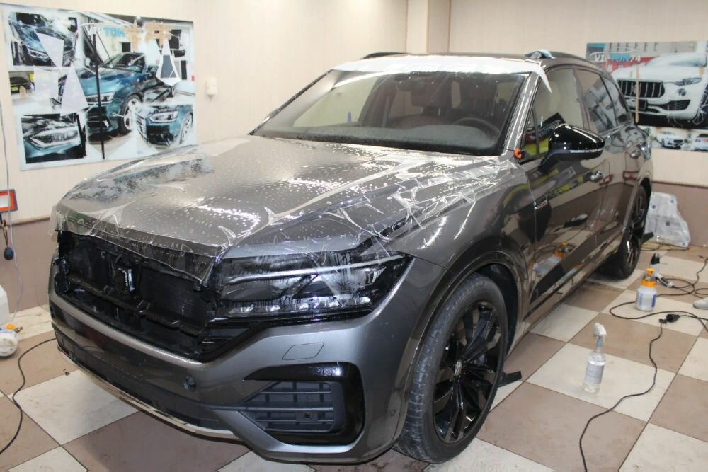 автомобиль, авто, чёрный автомобиль, volkswagen touareg, Porsche Macan