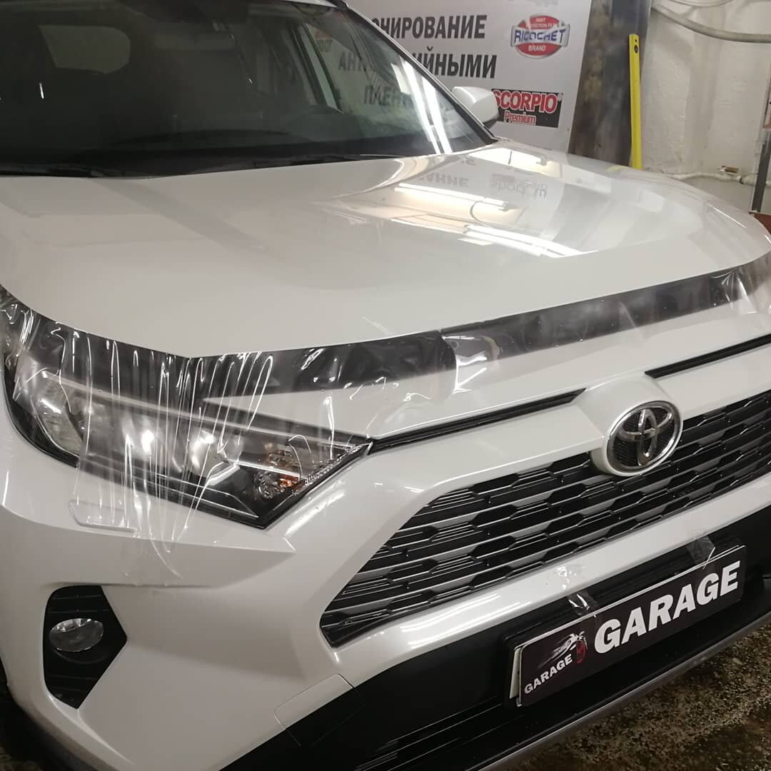 автомобиль, авто, защита переднего бампера рав-4 2019-2020, белый сатин на lexus 570, рав4 и 2019 прадо