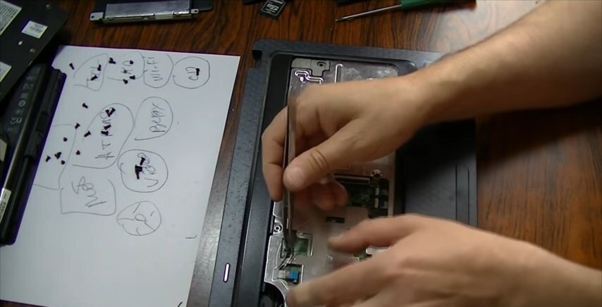 ноутбук, разборка, техника, разбор ноутбука samsung v300, разборка ноутбука asus k53b