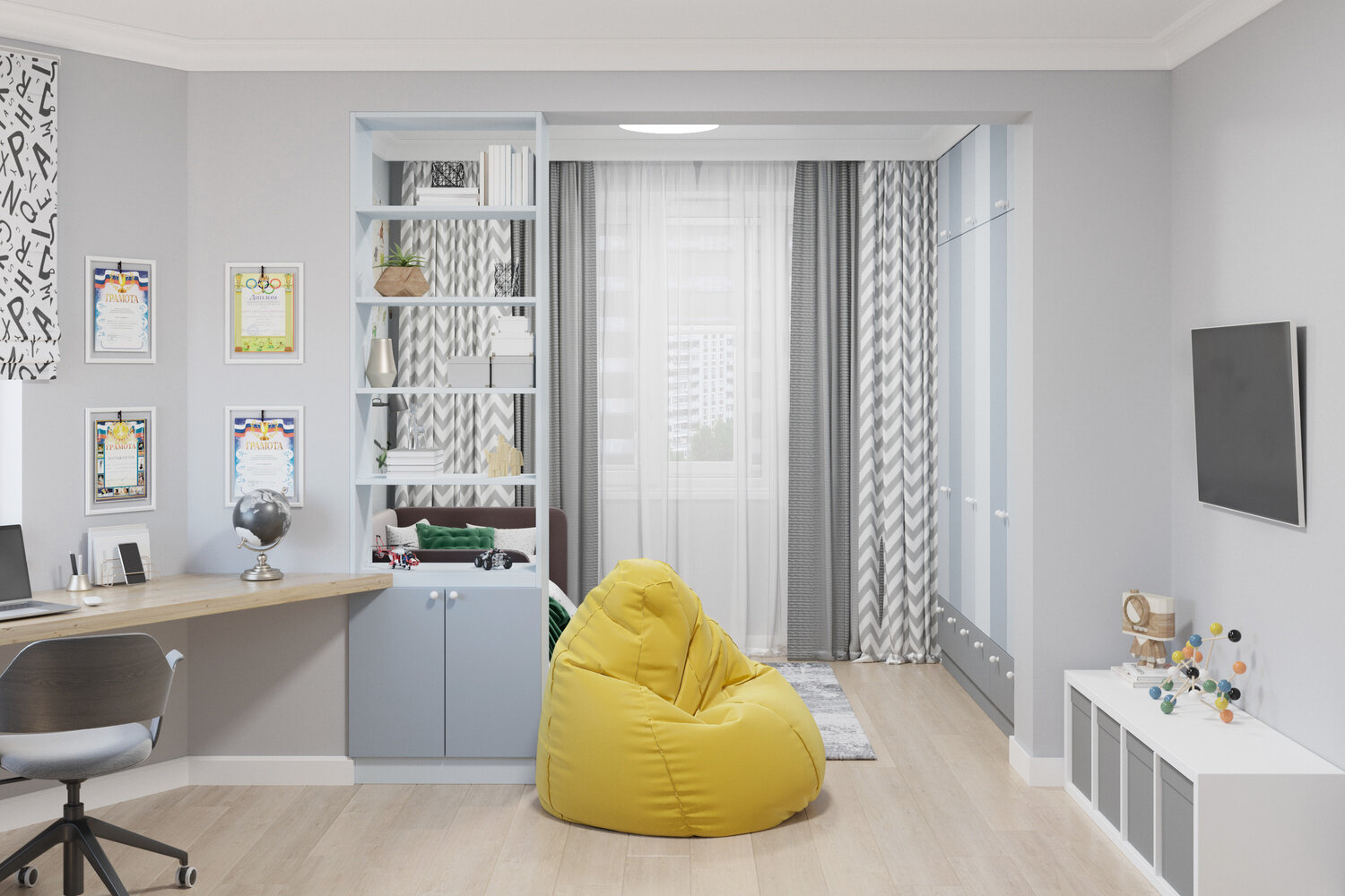 комната школьника в скандинавском стиле, детская для школьника в скандинавском стиле, детская в скандинавском стиле, детская в современном стиле, комната в скандинавском стиле