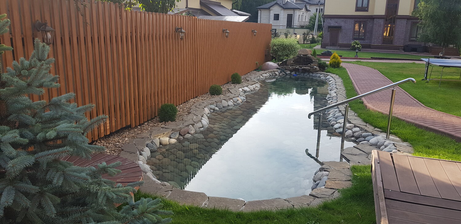 искусственный водоем, искусственный пруд на участке, искусственный пруд, пруд, декоративный водоем