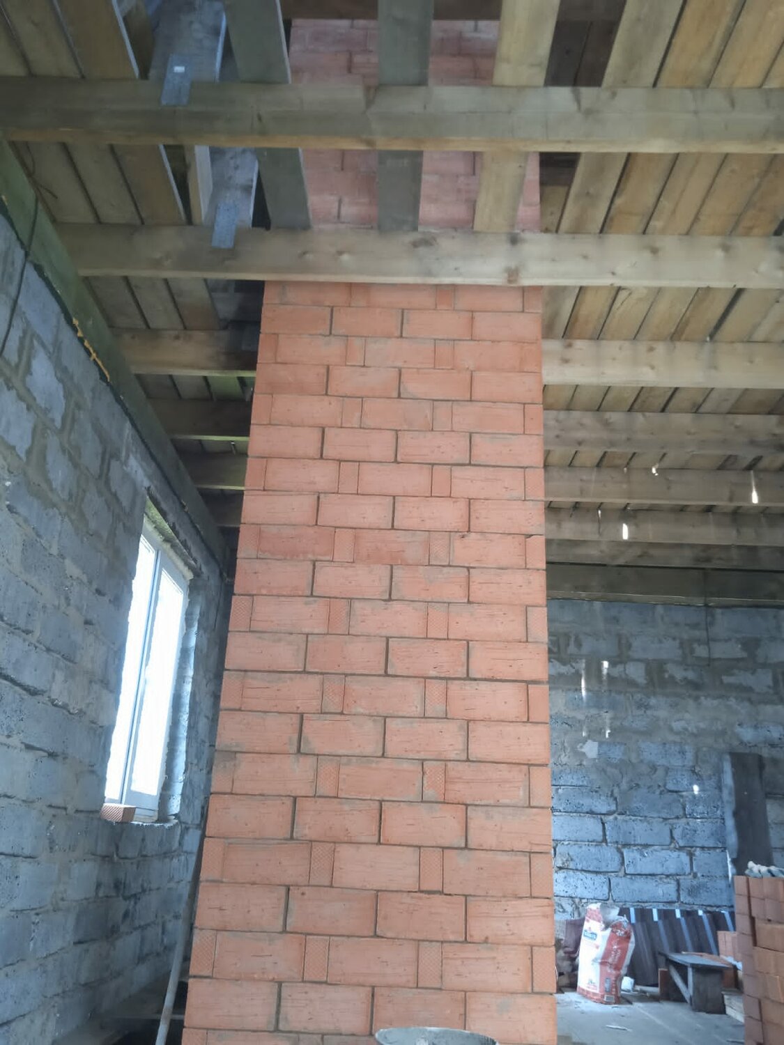 распушка кирпичная 120, дымоход из кирпича, распушка на кирпичной трубе, кирпичный вентканал, кирпичный дымоход