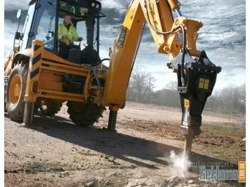 гидромолот cat h70, гидромолот на базе экскаватора, экскаватор погрузчик с гидромолотом, гидромолот на экскаватор погрузчик caterpillar, экскаватор jcb 5cx гидромолот