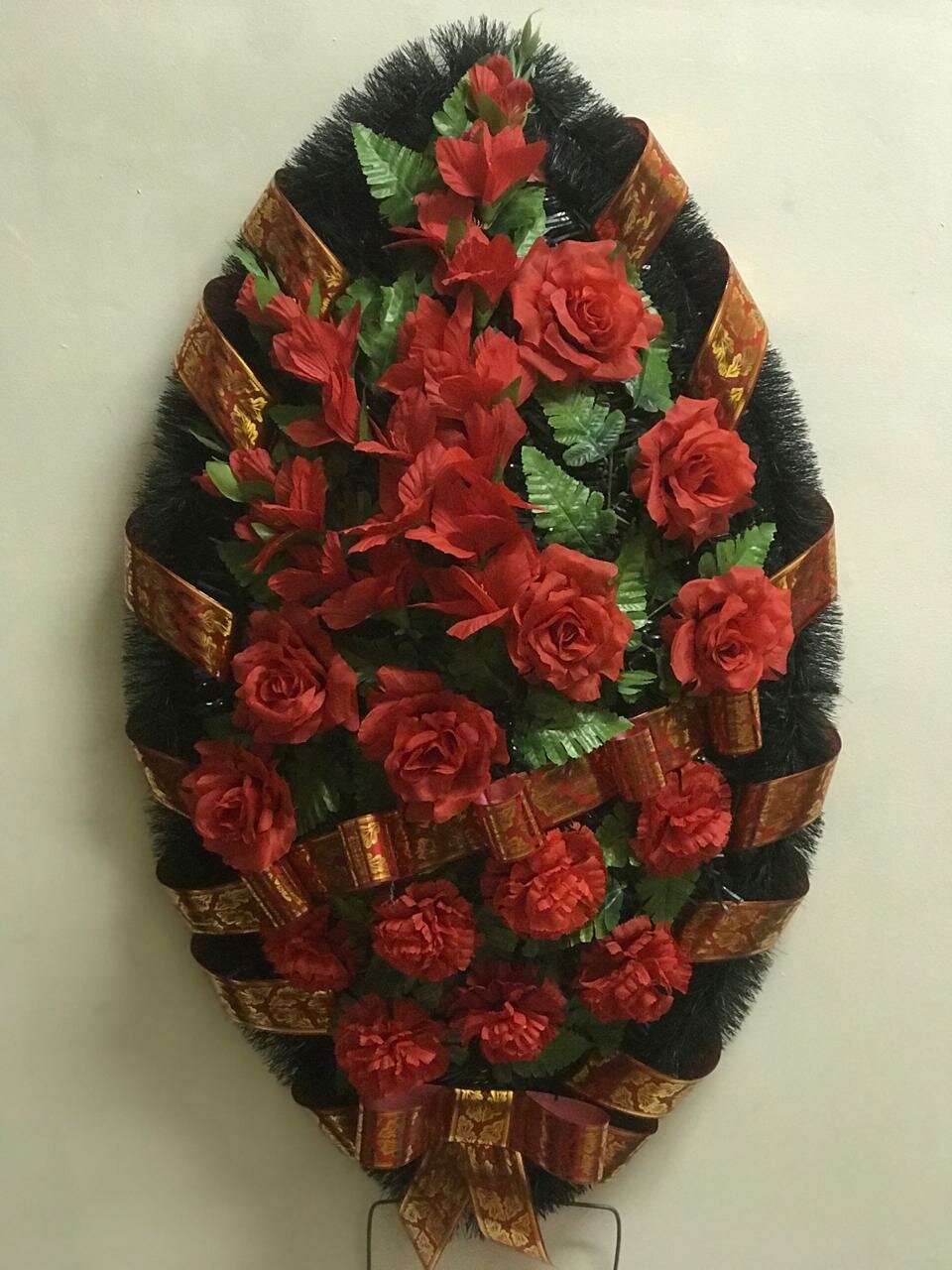 готовые ритуальные венки, ритуальные венки эконом, ритуальные венки маленькие, красивые венки ритуальные, венки ритуальные 150 см высота