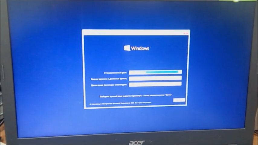 установка windows, экран с текстом, установка виндовс 10, windows 10, установка виндовс зависает