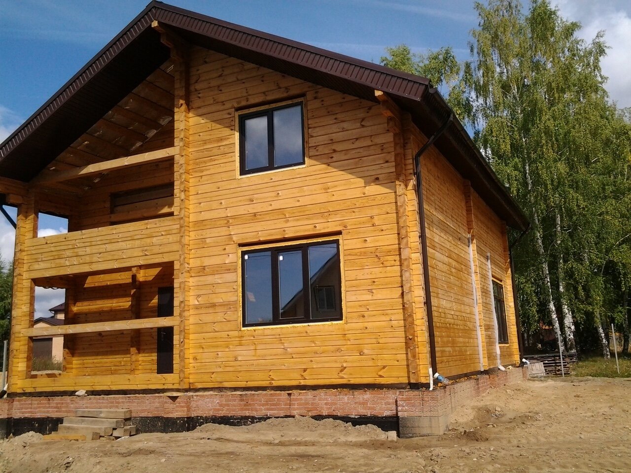 дома из профилированного бруса 2 этажа, деревянный дом из бруса 150х150, деревянный дом, дом из бруса, стройка домов из бруса в якутии