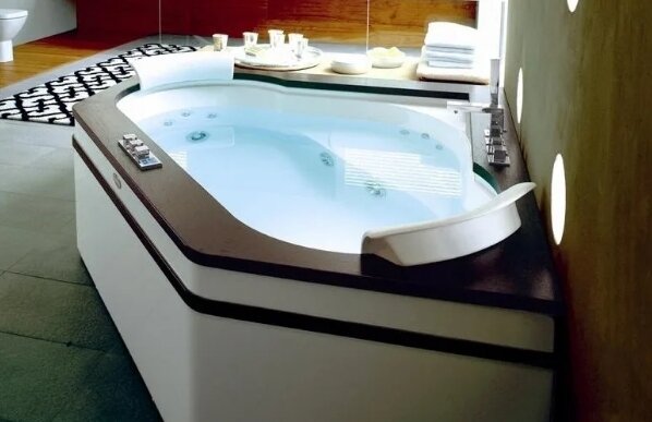 jacuzzi aura corner 160, ванна jacuzzi aura corner 160 top wenge 9f43-483 акрил угловая, гидромассажная ванна jacuzzi, угловая ванна с гидромассажем, ванна jacuzzi aquasoul offset