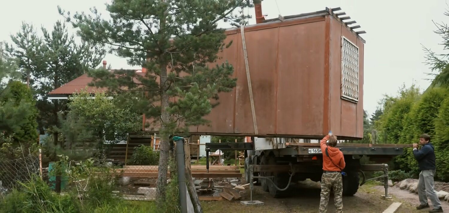 дачный домик, деталь, мусоровоз газ, кедр, загородный дом