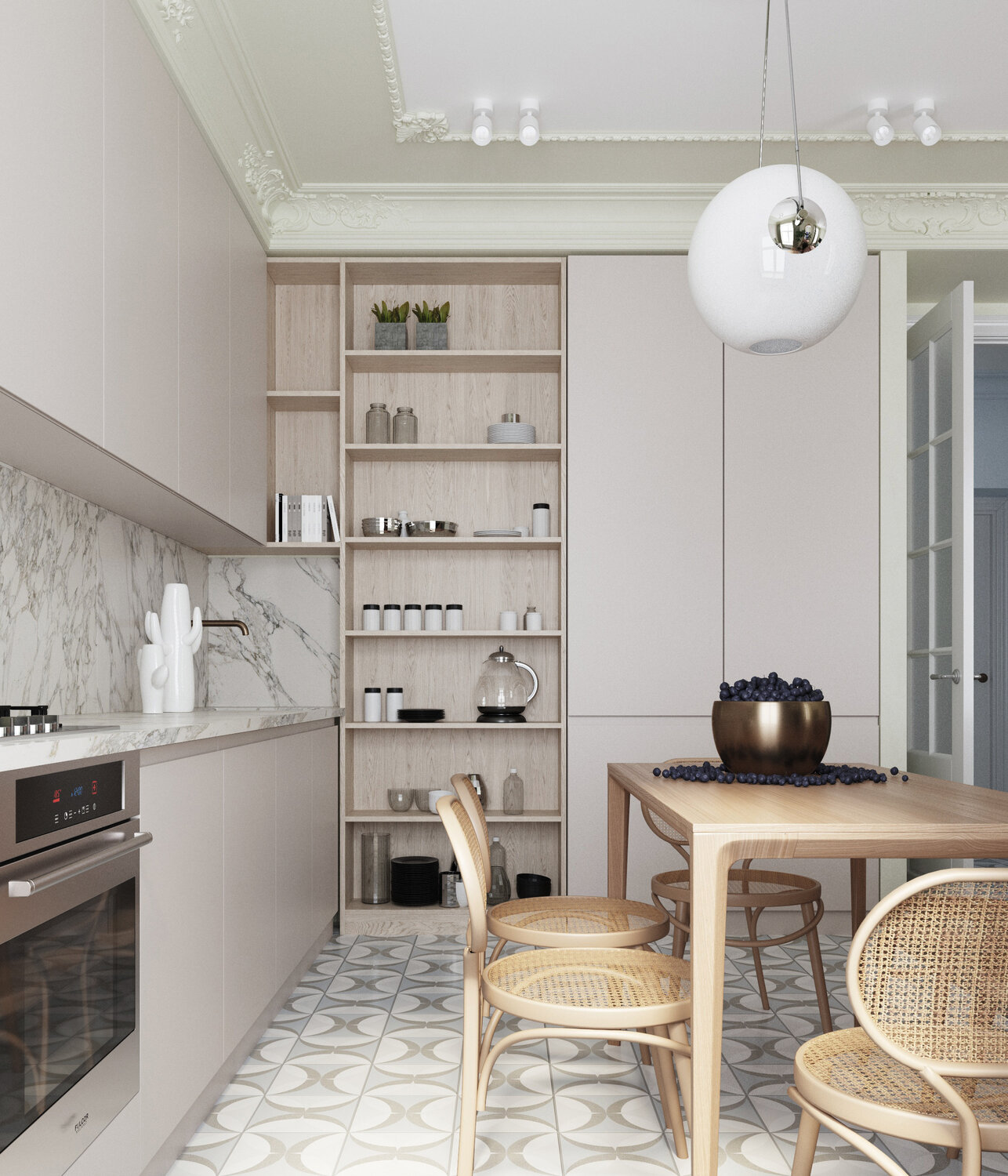 кухня в скандинавском стиле, скандинавский стиль в квартире дизайн 46м2, скандинавский стиль в интерьере, интерьер белой кухни, кухня в скандинавском стиле белая