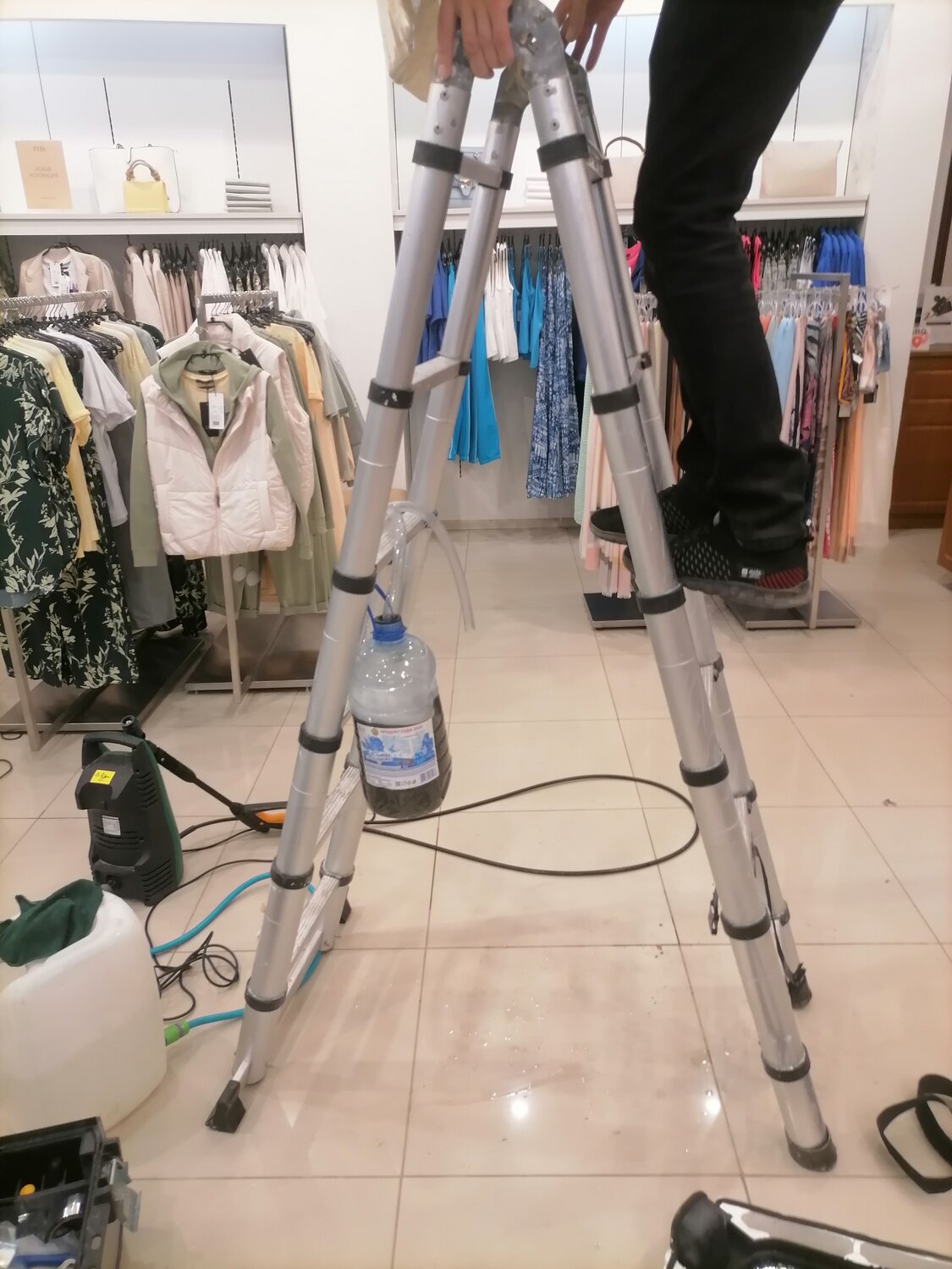 телескопическая лестница 7 метров, телескопическая лестница, телескопическая лестница стремянка, стремянка, телескопическая лестница для дома