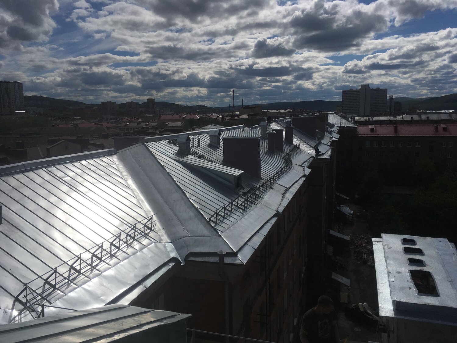 кровля, крыша, крыша здания, кровля металлическая, скатная фальцевая кровля