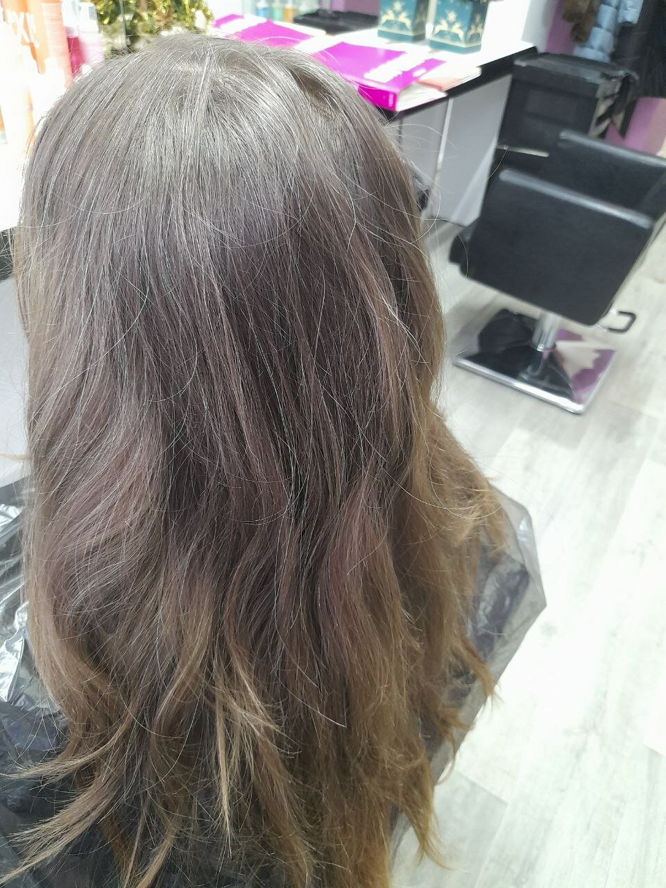 волосы, окрашивание волос, окрашивание волос в русый, окрашивание, loreal colorista дымчатый серый