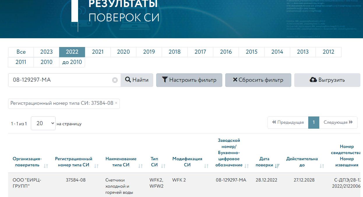 фгис, результаты поверок си, сведения, электронная регистрация, реестр фгис «аршин»