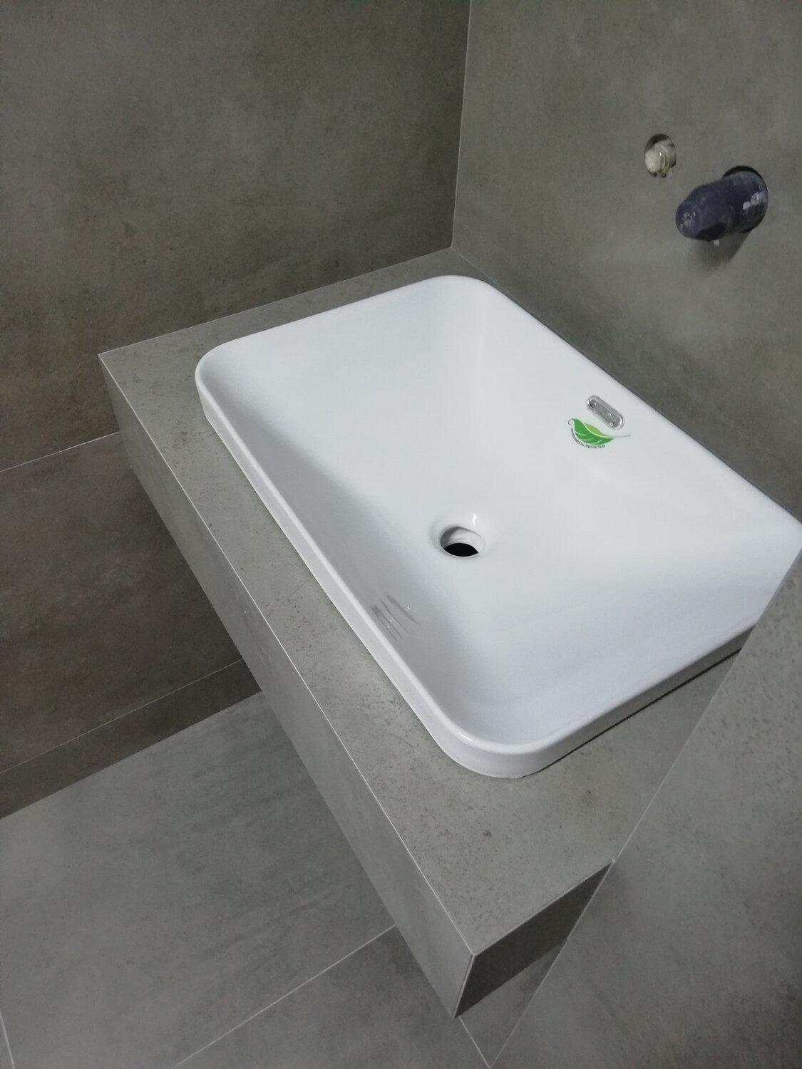 раковина 49 см sturm tetra st-te224901-nbncr, раковина ванная, раковина, раковина умывальник, квадратная раковина