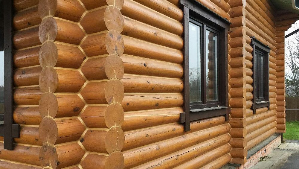 тиккурила 5064 оцилиндрованного бревна, дом из оцилиндрованного бревна, покраска сруба, сруб дома, дома из оцилиндрованного бревна