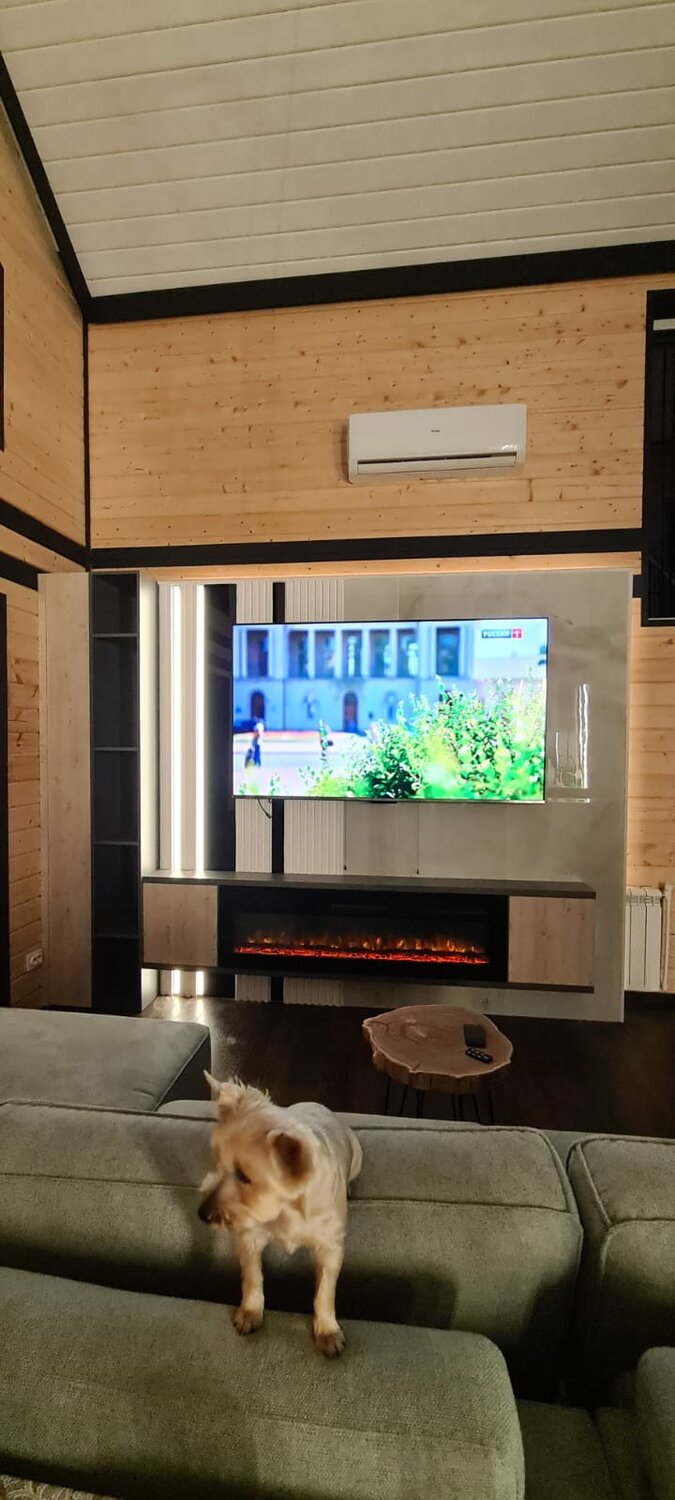 дизайн интерьера, интерьер, телевизор, дом камин, встроенный телевизор