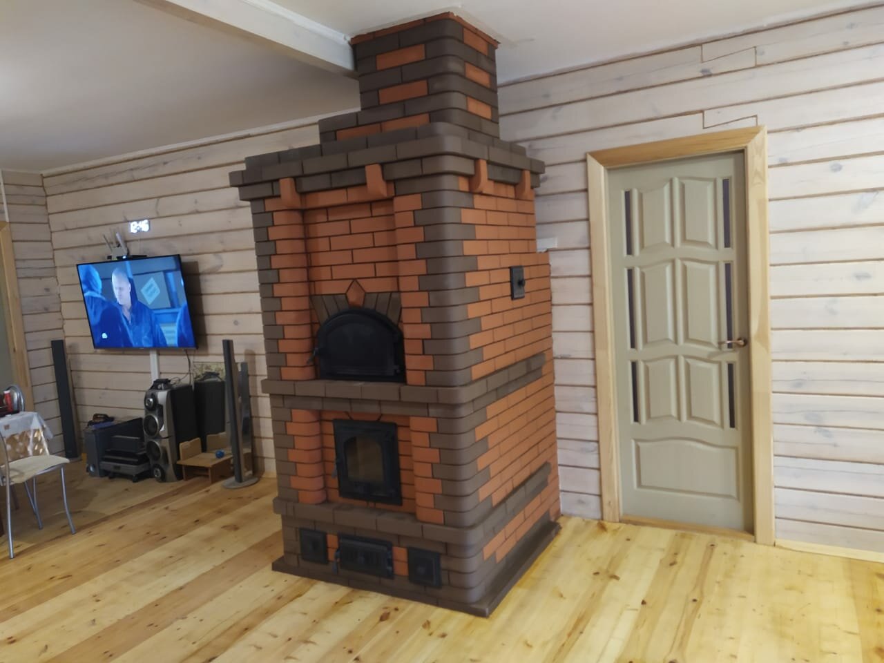 каминопечь кузнецова, каминопечь кирпичная, двухсторонняя каминопечь, печь камин кирпичная, печник