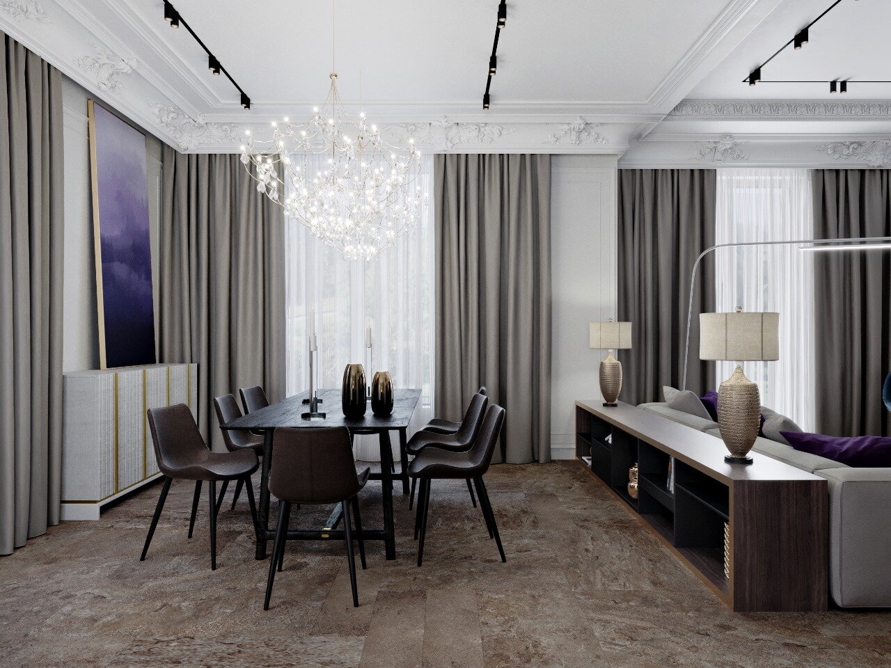 дизайн интерьера, неоклассика классика в интерьере, студия в стиле арт деко, дизайн квартир, интерьер