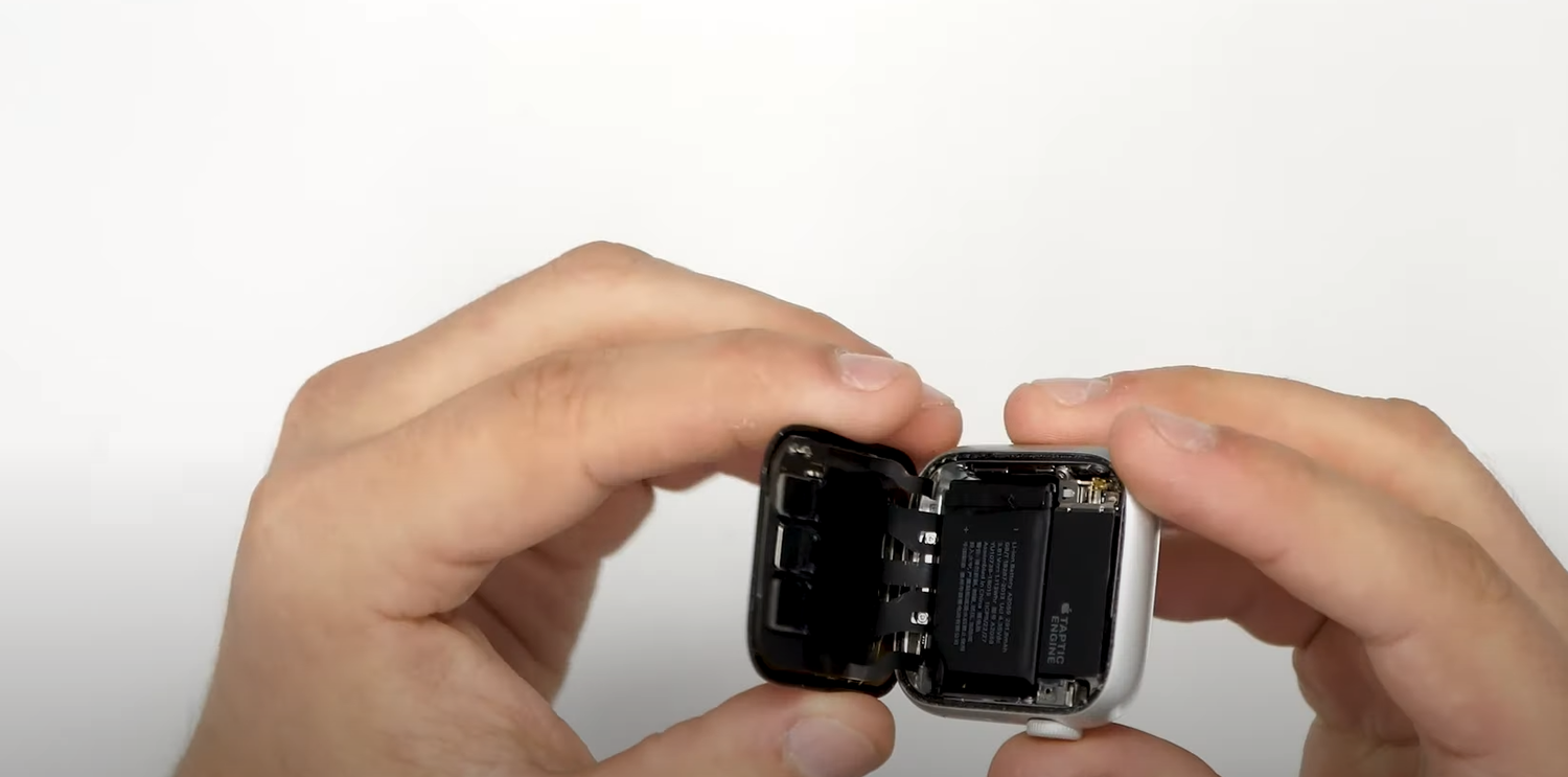 apple watch, apple watch 5 в разборе, акб apple watch вздутый, прослушка на батарее телефона, умные часы