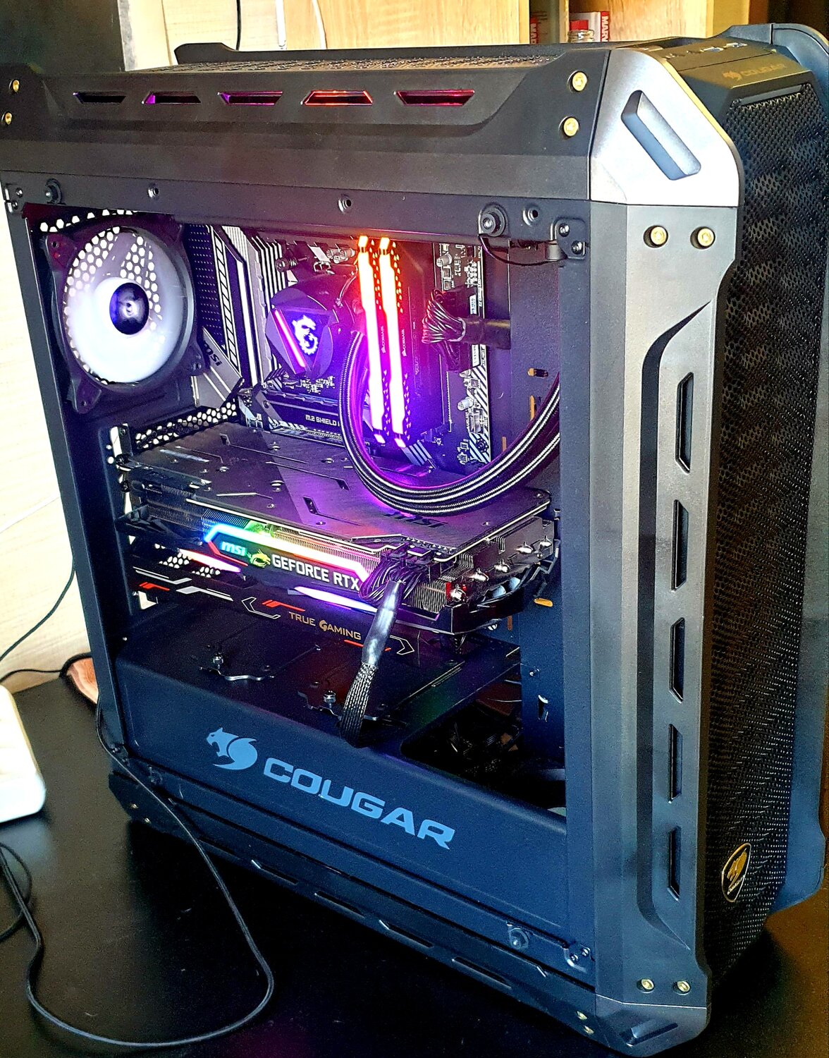 мощный красивый компьютер, игровой компьютер rtx 3090, игровой компьютер, техника, i7 7700 rtx 2060