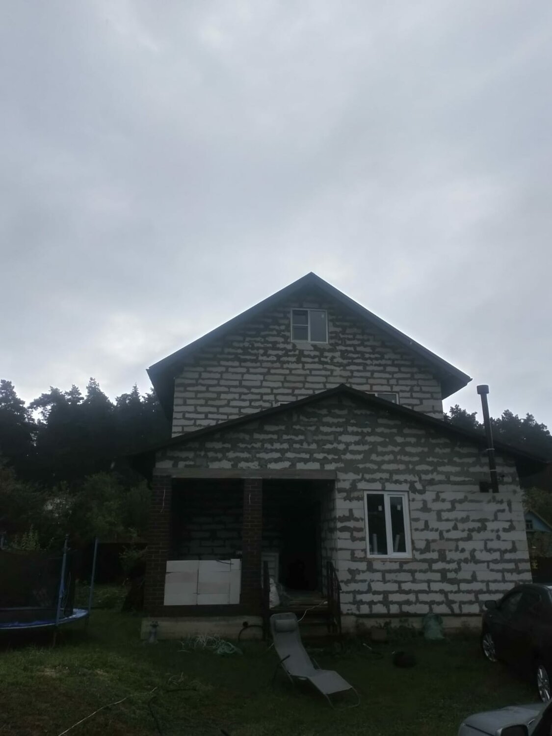дом, коттедж, загородный дом, недвижимость, дом в селе из пеноблока