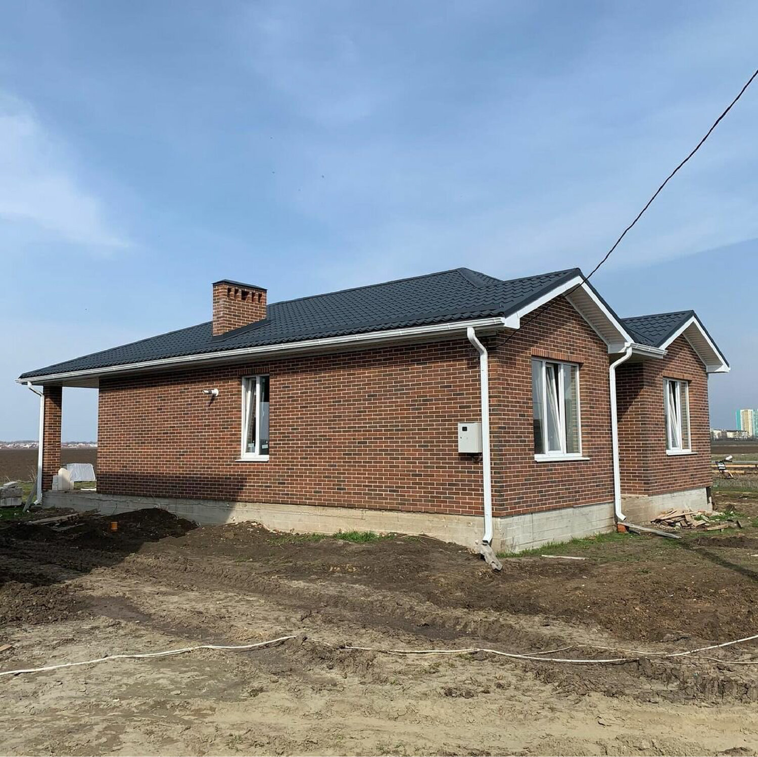 дома дачи коттеджи, коттедж, одноэтажный кирпичный дом, одноэтажный дом, одноэтажный кирпичный дом в нагаево