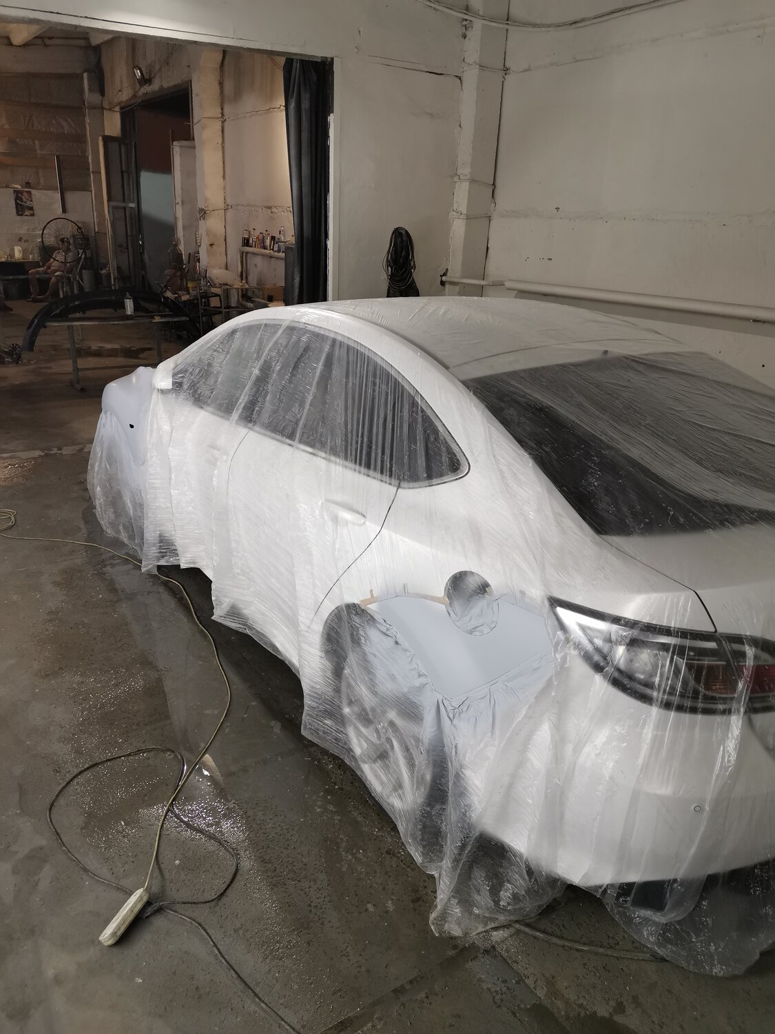 автомобиль, авто, укрывка для покраски авто, покраска авто целиком, покраска авто белый