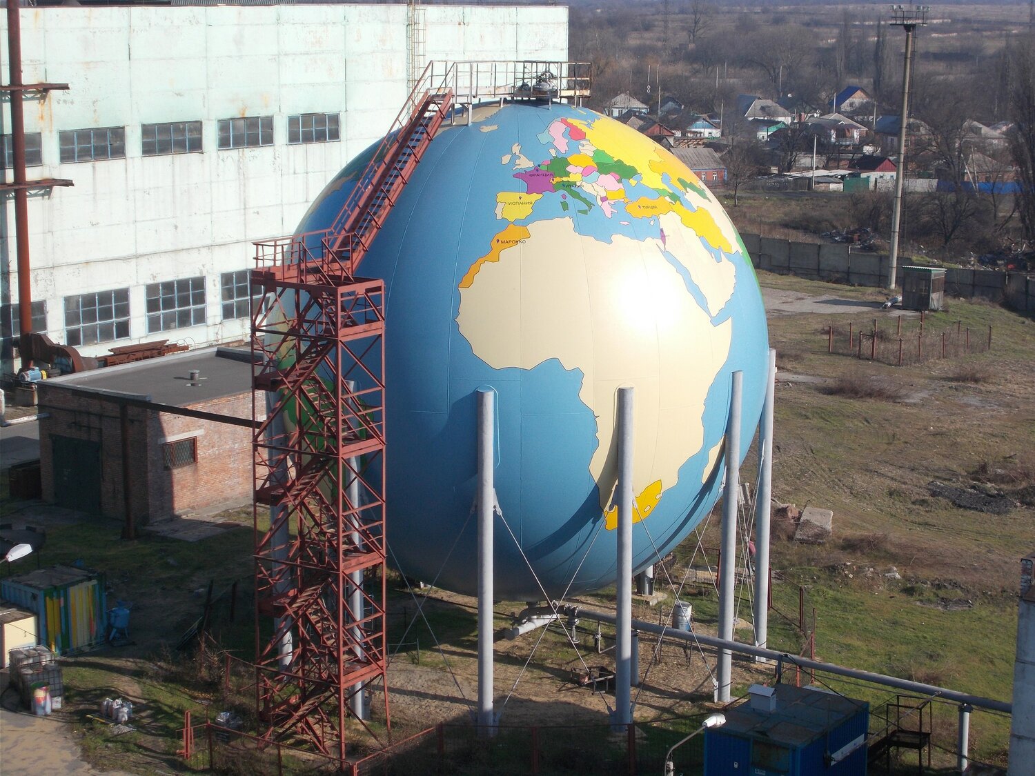 комплекс, шаровый резервуар 600 м3 для хранения суг, газгольдер шаровой, газгольдер сферический, шаровой резервуар