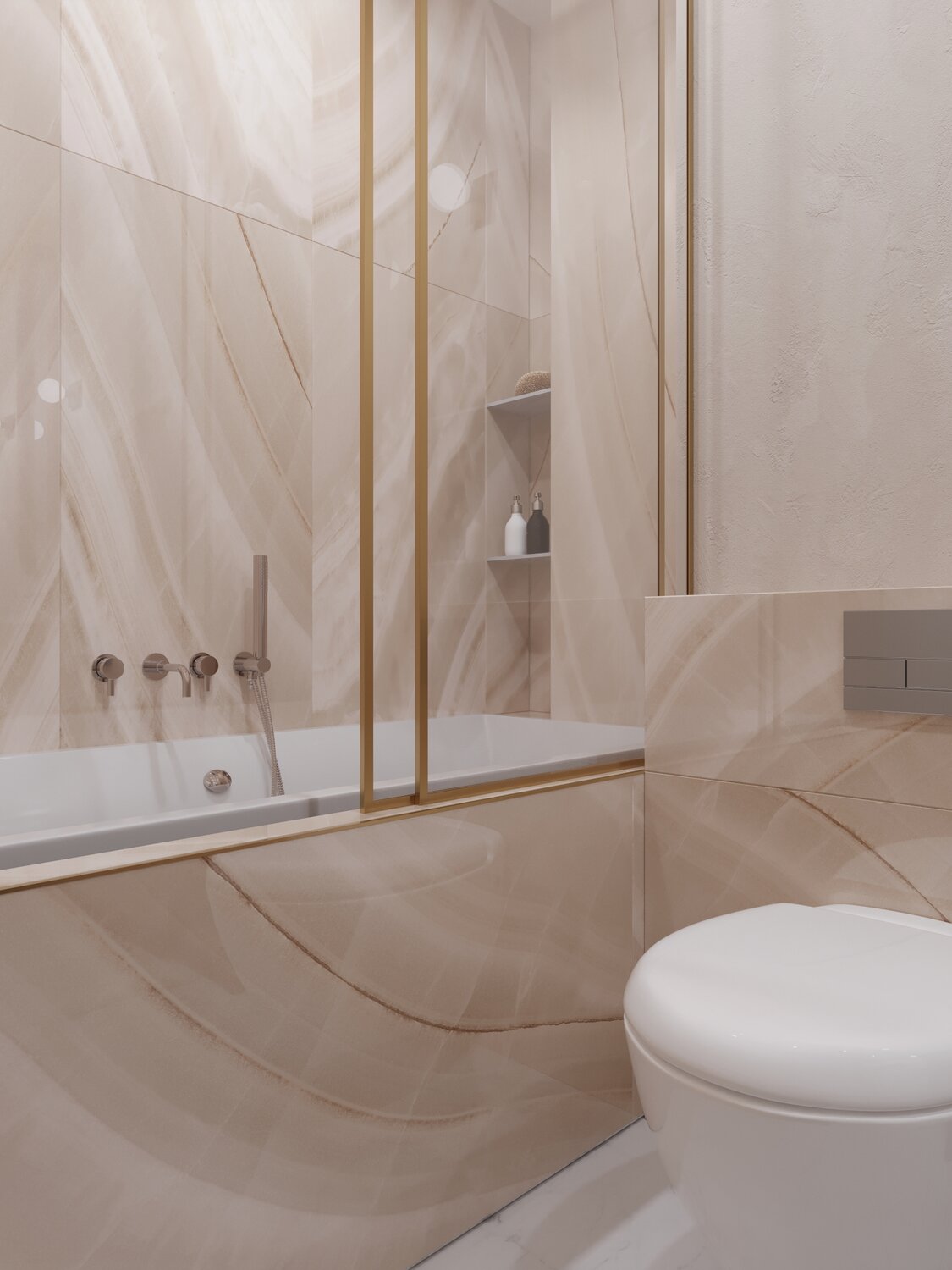 ванная комната, керамогранит шарм экстра лаза 59х59 люкс, италон плитка ванная, ванна из керамогранита italon, ванна