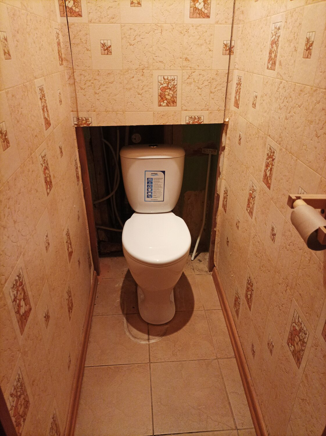 санузел раздельный, туалет, туалет под ключ, отделка туалета плиткой