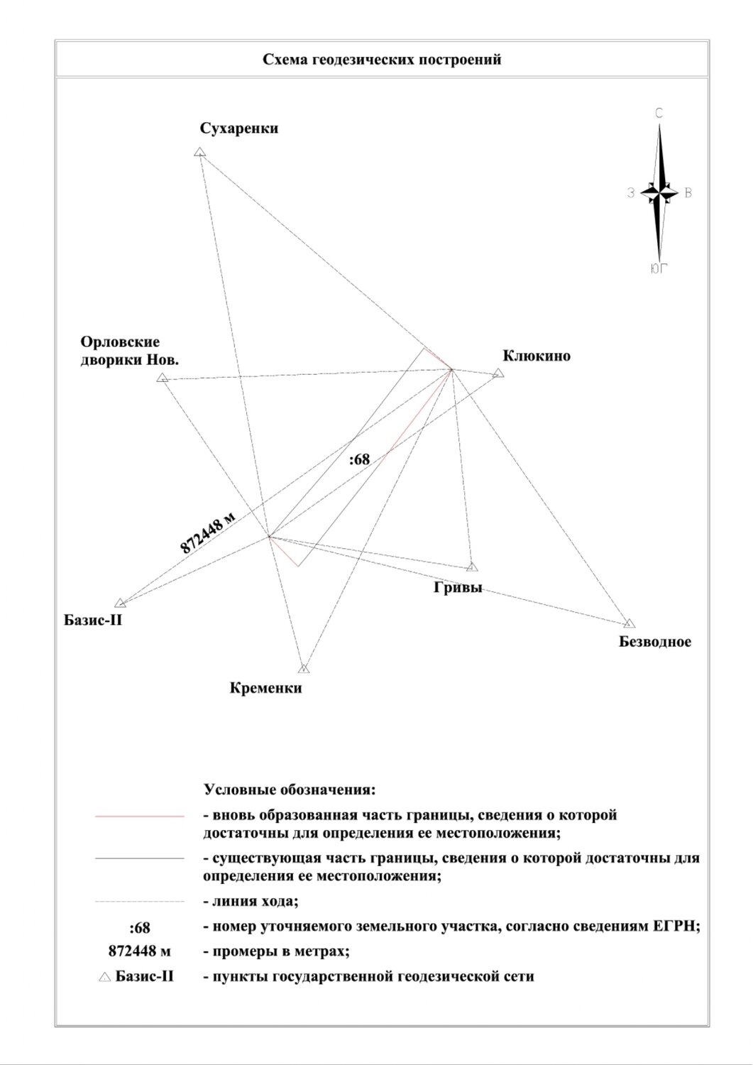 схема геодезических построений в межевом плане, схема геодезических построений в техническом плане, графическая часть межевого плана, схема геодезических построений, геодезические построения для межевого плана