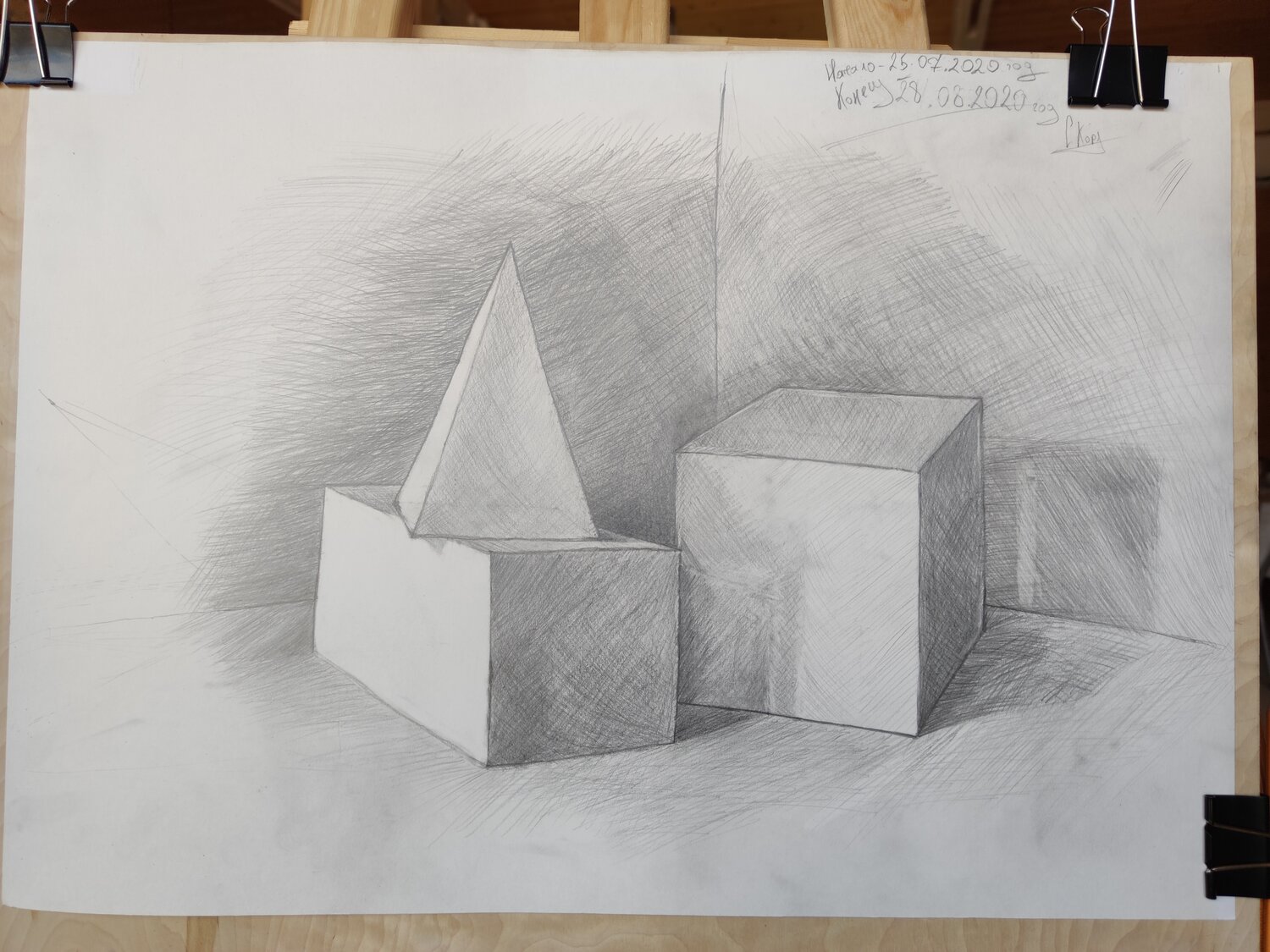 рисунок, натюрморт из геометрических тел(тональная графика), натюрморт из геометрических фигур, натюрморт из геометрических тел, штриховка геометрических фигур