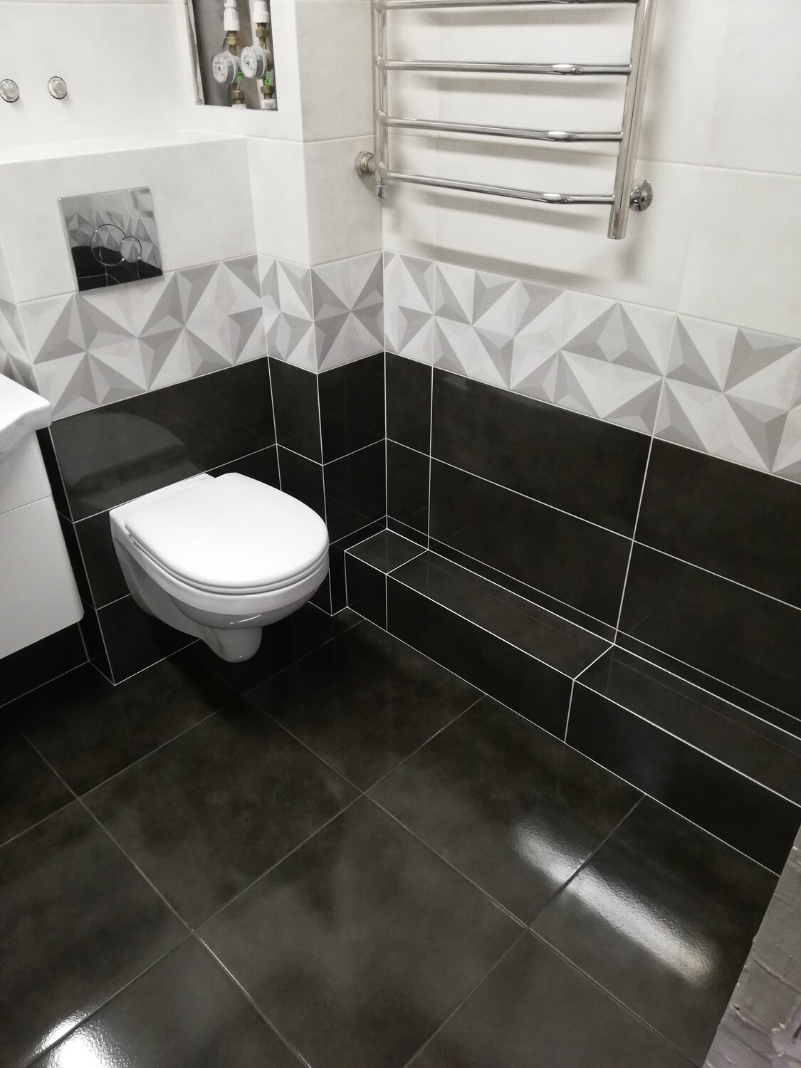 плитка уайтхолл kerama marazzi, отделка туалета плиткой, ремонт ванной, ванная комната, ванная туалет под ключ