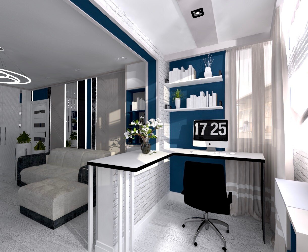 студия 25 кв м, современный дизайн балкона, балкон дизайн интерьера, проект студии 25 кв м, балкон дизайн