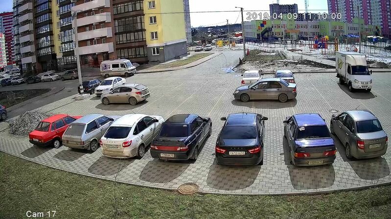 умная камера, автомобиль, во двор, парковка, парковка во дворе