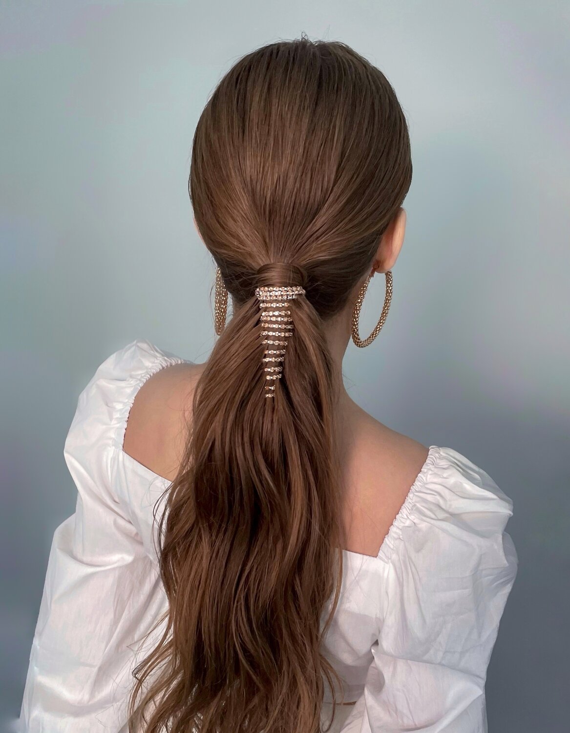 низкий хвост, прически, half ponytail, стильные прически, накладные волосы