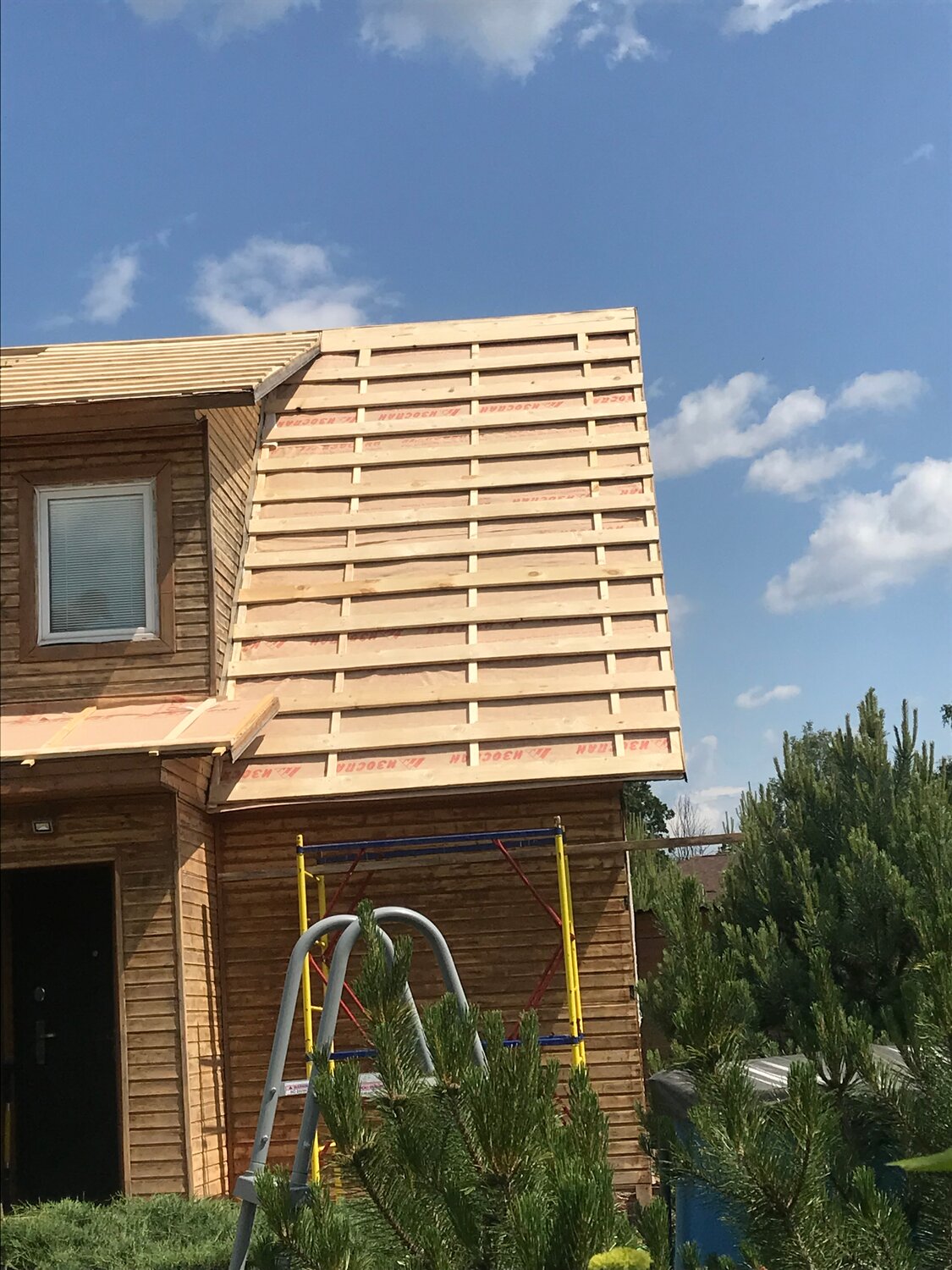 монтаж кровли, фронтон крыши, монтаж крыши, кровля крыши, строительство крыши