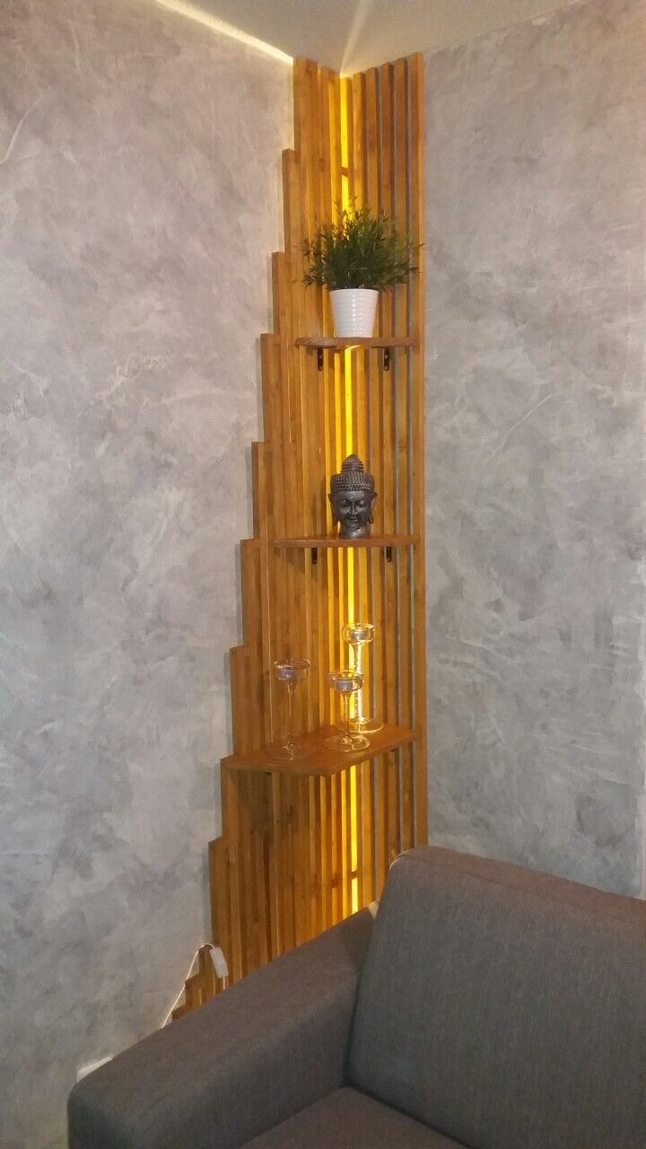 интерьер, стеллаж деревянный, декор стен, полки дизайнерские, декоративные полки