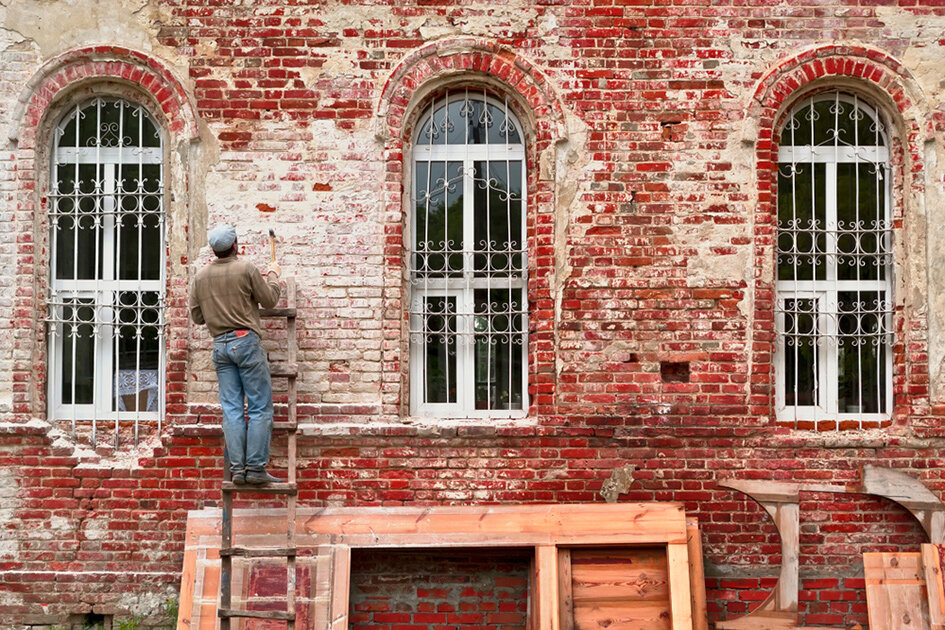 реставрация зданий, red brick building, старые кирпичные дома, кирпичные фасады, 6 уп