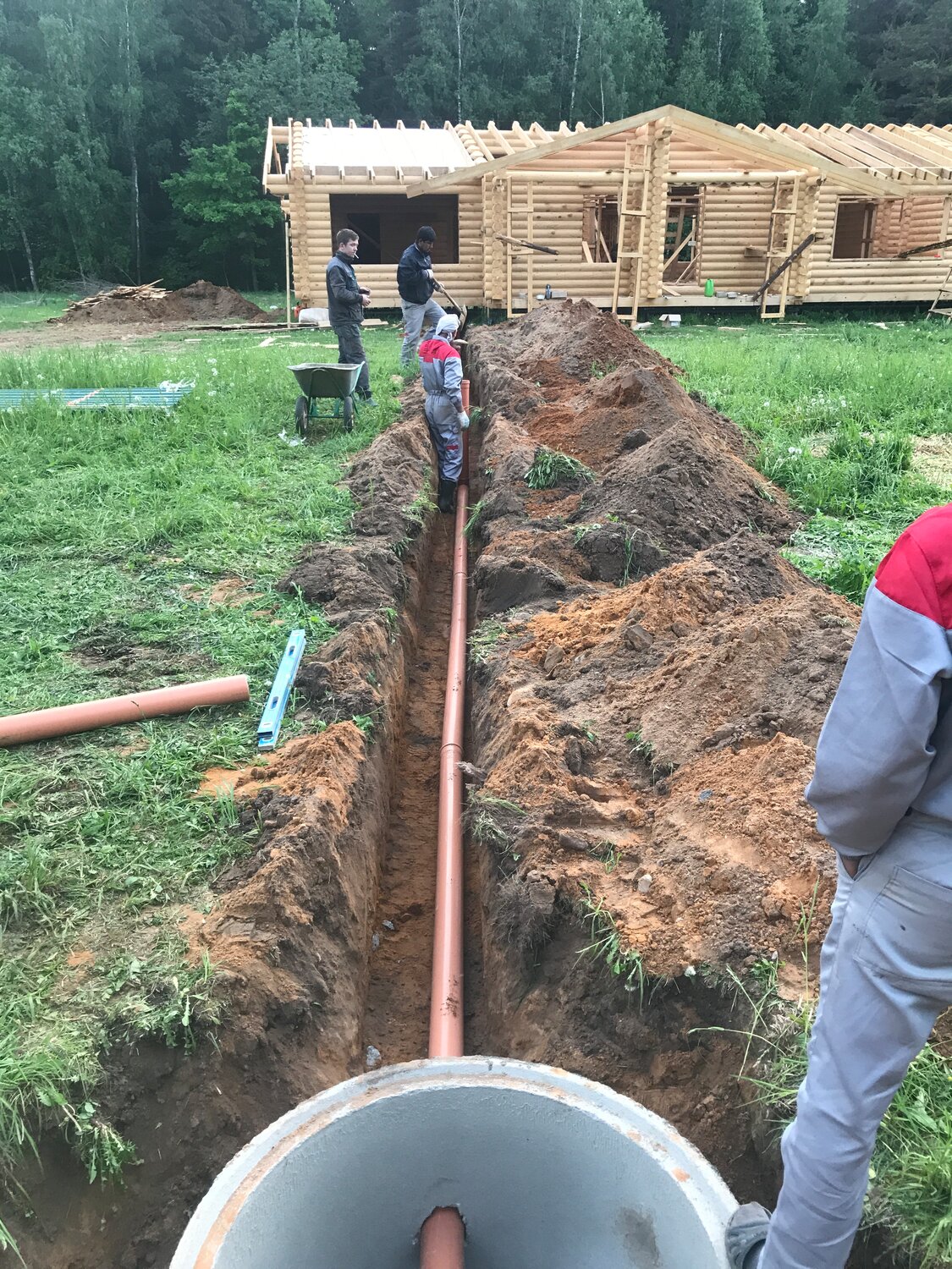 канализация для загородного дома, копка водопровода, установка септика, монтаж септика, канализация в частном доме