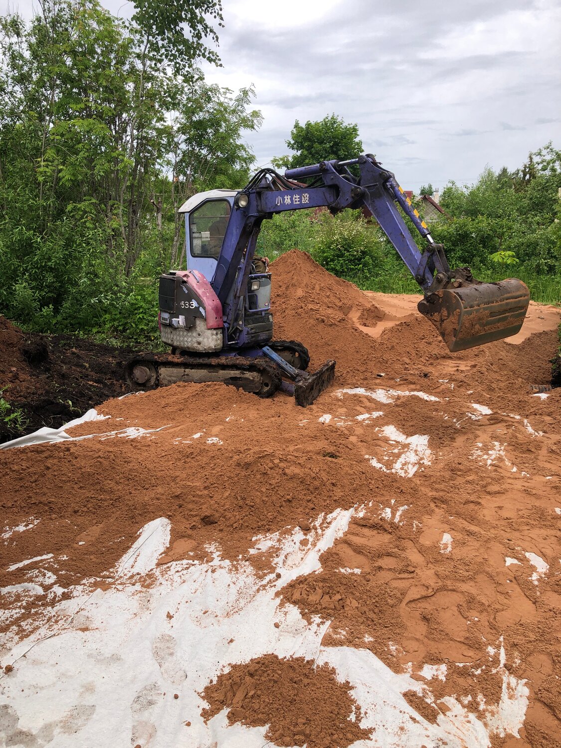 экскаватор копает землю, экскаватор в лесу, экскаватор bobcat 442, мини экскаватор, услуги мини экскаватора