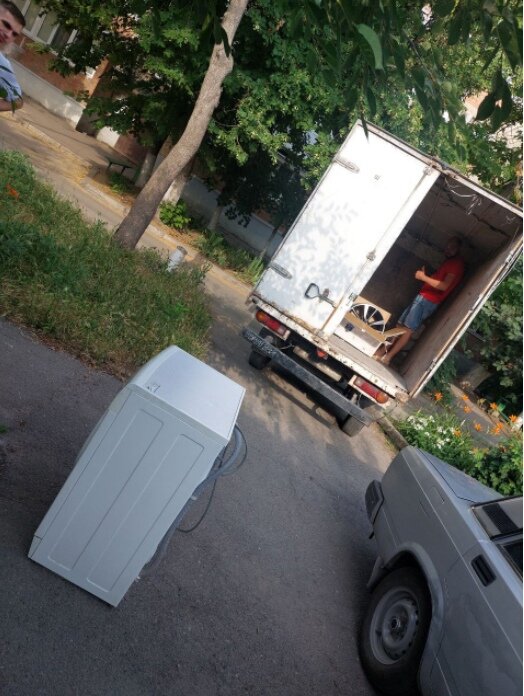 грузовой автомобиль, daewoo matiz с прицепом, грузчики, грузовая, прицеп термобудка