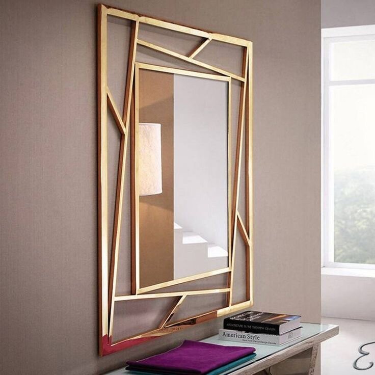 зеркало без рамы, зеркала в интерьере, зеркало в металлической раме, декоративное зеркало, зеркало на шкаф