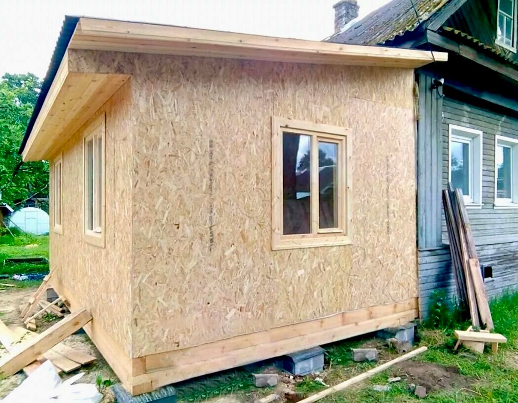 каркасный дачный домик осп, каркасный дачный домик, хозблок из осб плит, каркасная баня из осб, дачный домик
