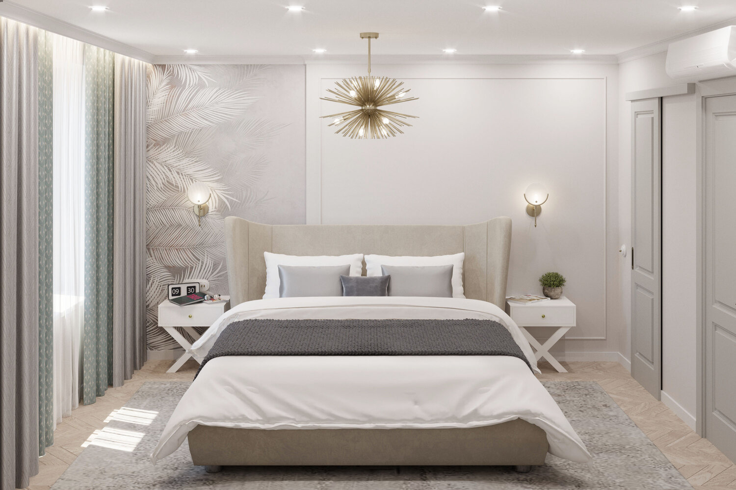 спальня неоклассика икеа, дизайн спальни, спальня 10 м в современном стиле, спальни, спальня комната